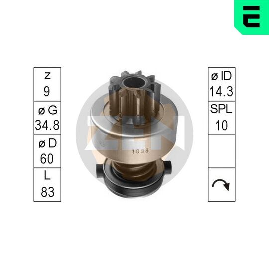 ZN1038 - Freewheel Gear, starter 