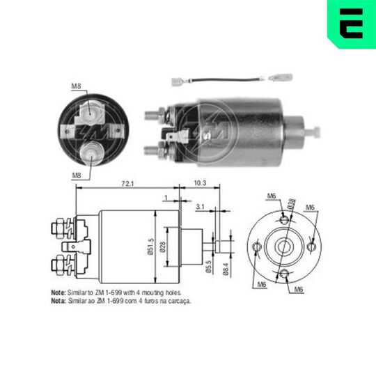 ZM2699 - Solenoid, startmotor 