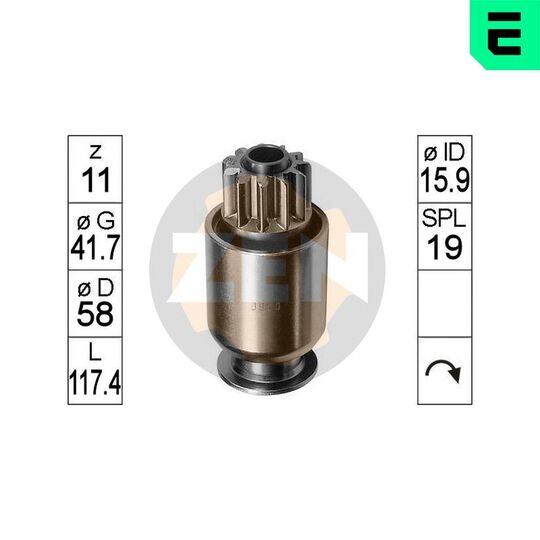 ZN0920 - Freewheel Gear, starter 