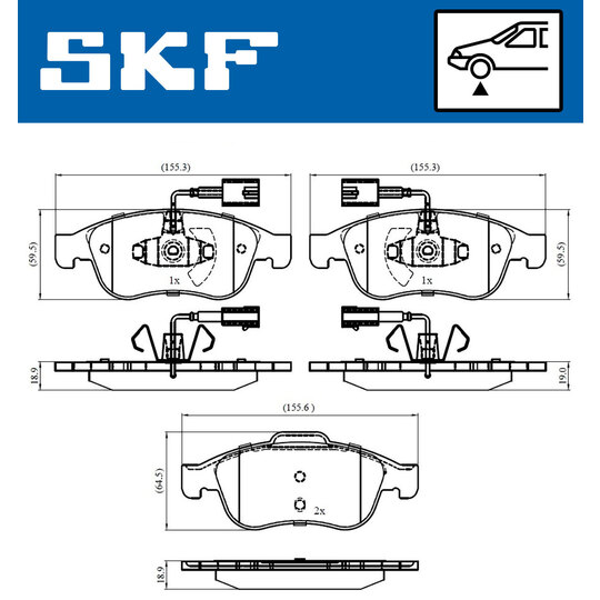 VKBP 80353 E - Bromsbeläggssats, skivbroms 