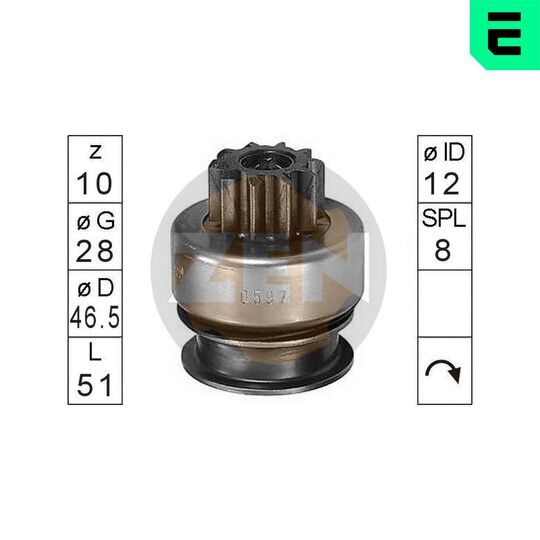 ZN0597 - Freewheel Gear, starter 