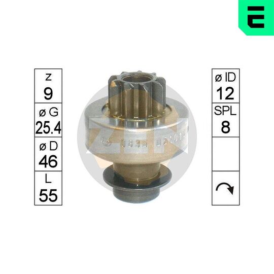 ZN0836 - Frihjulsväxel, startmotor 