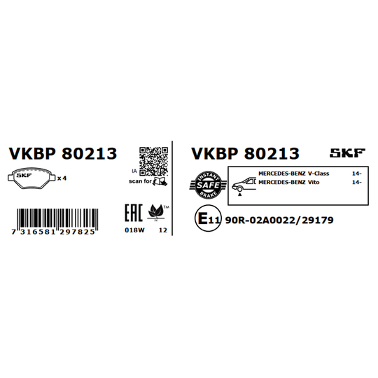 VKBP 80213 - Brake Pad Set, disc brake 