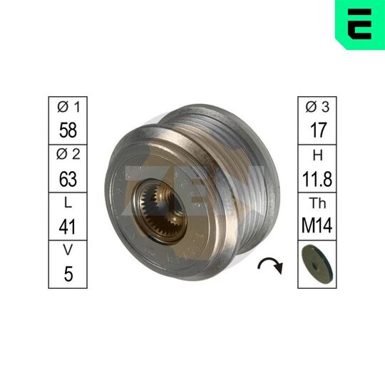 ZN5424 - Alternator Freewheel Clutch 