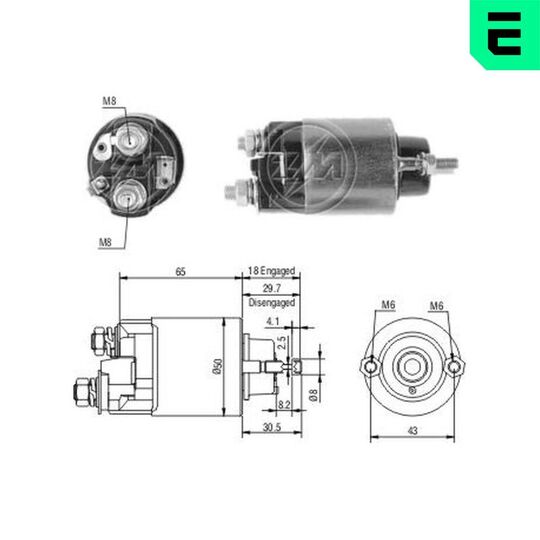 ZM707 - Solenoid, startmotor 