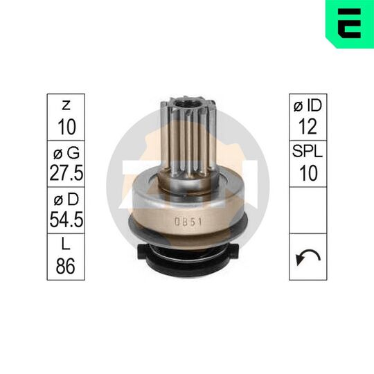 ZN0851 - Freewheel Gear, starter 