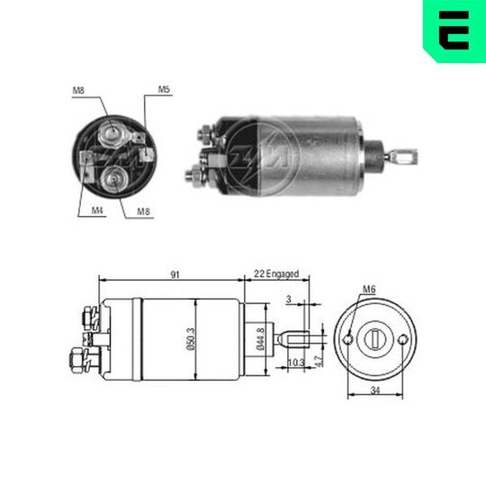 ZM629 - Solenoid, startmotor 