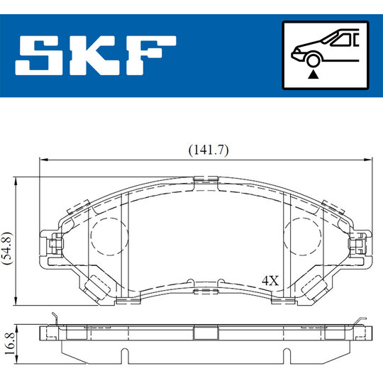 VKBP 80239 A - Piduriklotsi komplekt,ketaspidur 