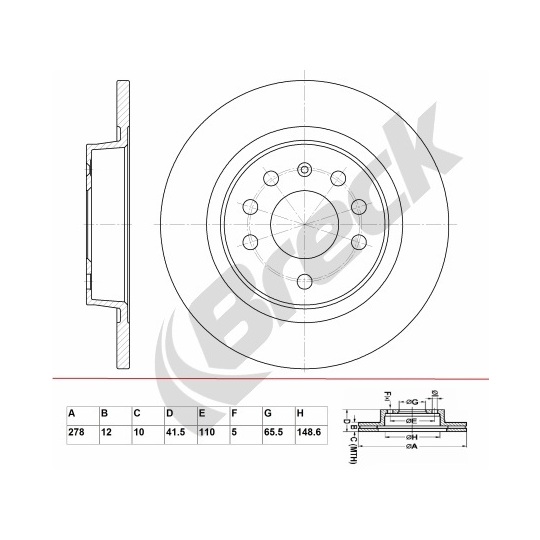 BR 027 SA100 - Bromsskiva 