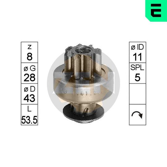 ZN0808 - Freewheel Gear, starter 