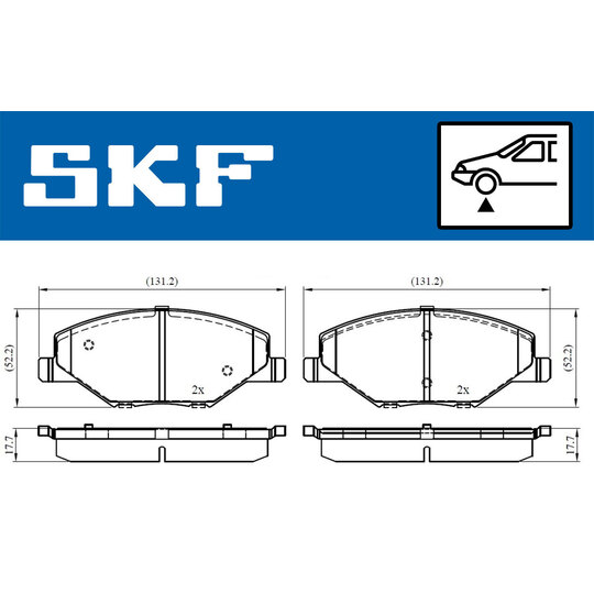 VKBP 80628 - Bromsbeläggssats, skivbroms 