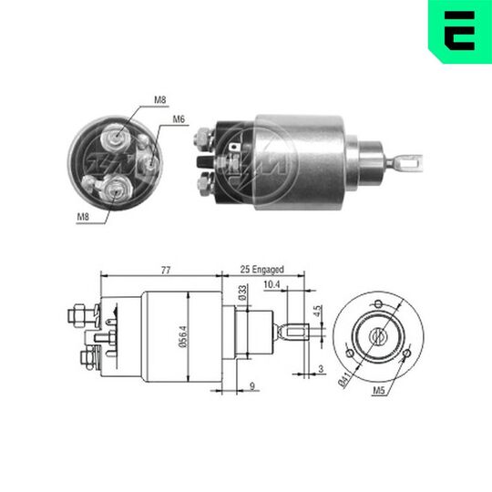 ZM2973 - Solenoid, startmotor 