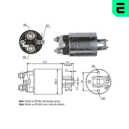 ZM1684 - Solenoid Switch, starter 