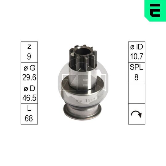 ZN1592 - Freewheel Gear, starter 