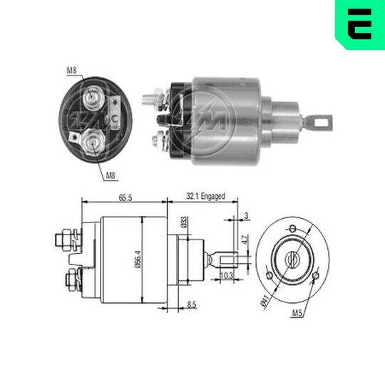 ZM575 - Solenoid, startmotor 