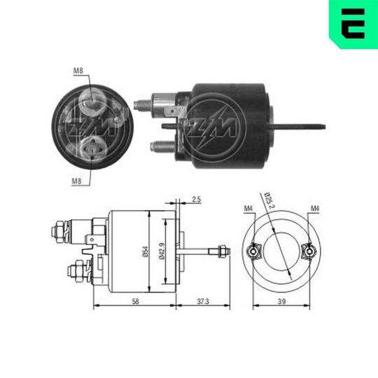 ZM493 - Solenoid, startmotor 