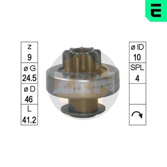 ZN1686 - Frihjulsväxel, startmotor 