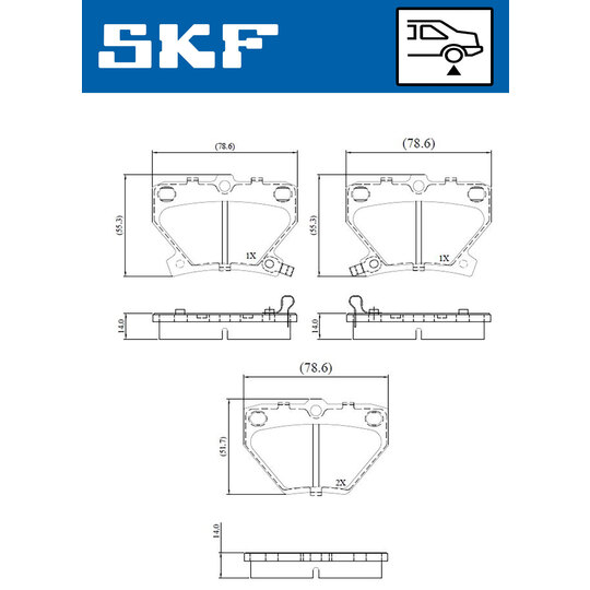 VKBP 90559 A - Bromsbeläggssats, skivbroms 