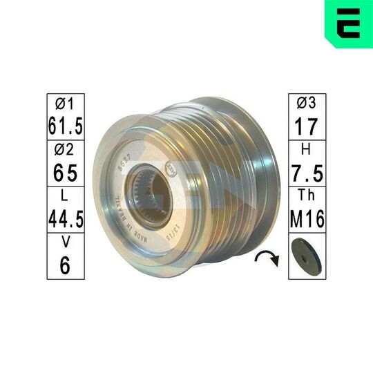 ZN5627 - Alternator Freewheel Clutch 