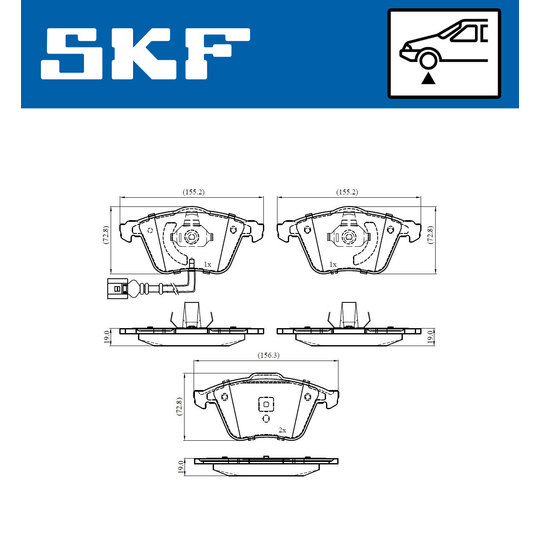 VKBP 80586 E - Piduriklotsi komplekt,ketaspidur 