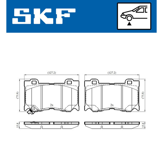 VKBP 80546 A - Piduriklotsi komplekt,ketaspidur 