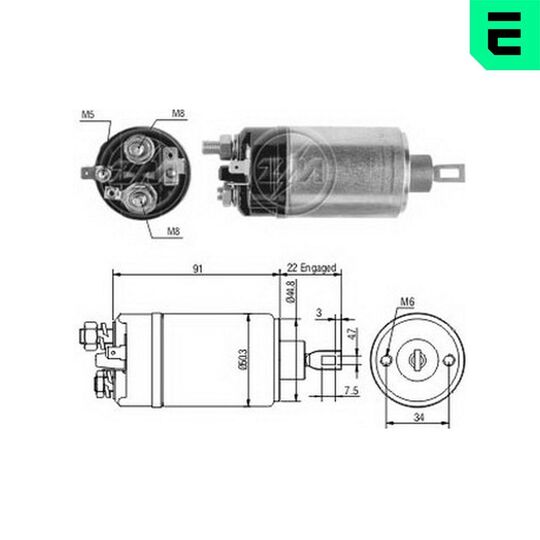 ZM623 - Solenoid, startmotor 