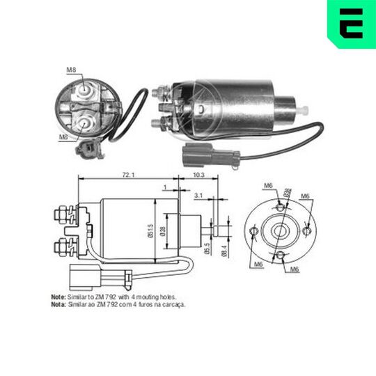 ZM4792 - Solenoid, startmotor 