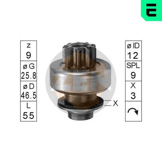 ZN0287 - Freewheel Gear, starter 