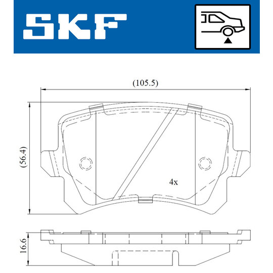 VKBP 90023 - Bromsbeläggssats, skivbroms 