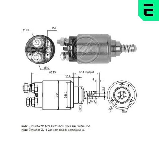 ZM543 - Solenoid, startmotor 