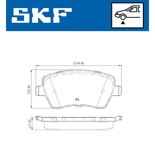 VKBP 80003 - Bromsbeläggssats, skivbroms 