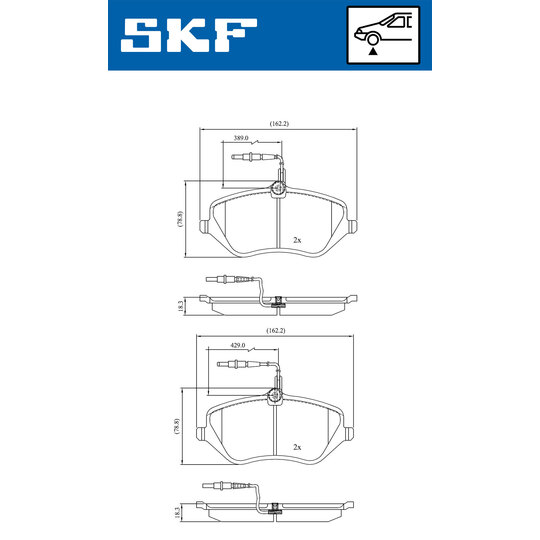 VKBP 80519 E - Bromsbeläggssats, skivbroms 