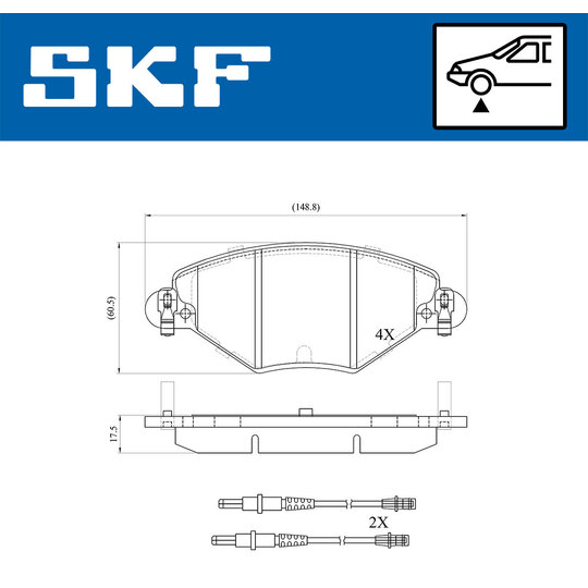 VKBP 80463 E - Bromsbeläggssats, skivbroms 