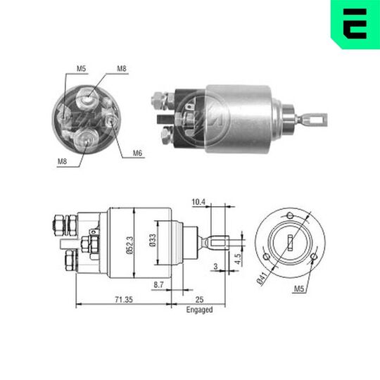 ZM378 - Solenoid, startmotor 