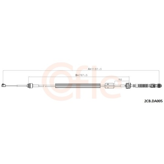 92.2CB.DA005 - Cable, manual transmission 