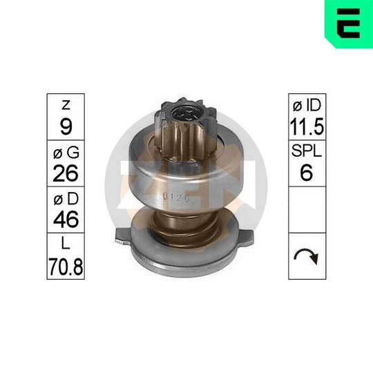 ZN0120 - Freewheel Gear, starter 