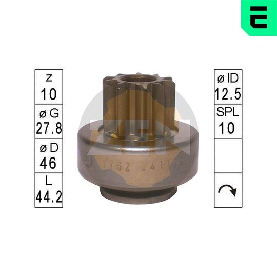 ZN1762 - Freewheel Gear, starter 