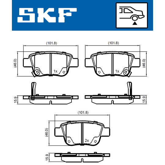 VKBP 90384 A - Piduriklotsi komplekt,ketaspidur 