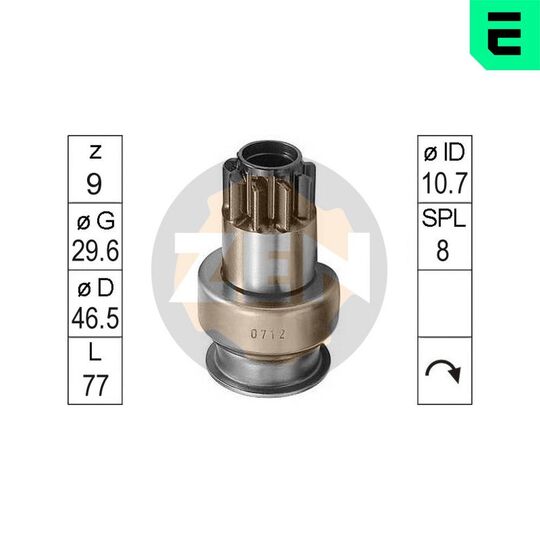 ZN0712 - Freewheel Gear, starter 