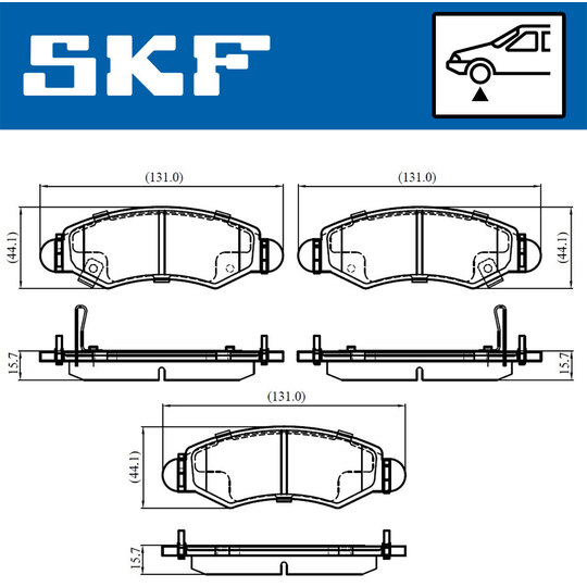 VKBP 80500 A - Bromsbeläggssats, skivbroms 