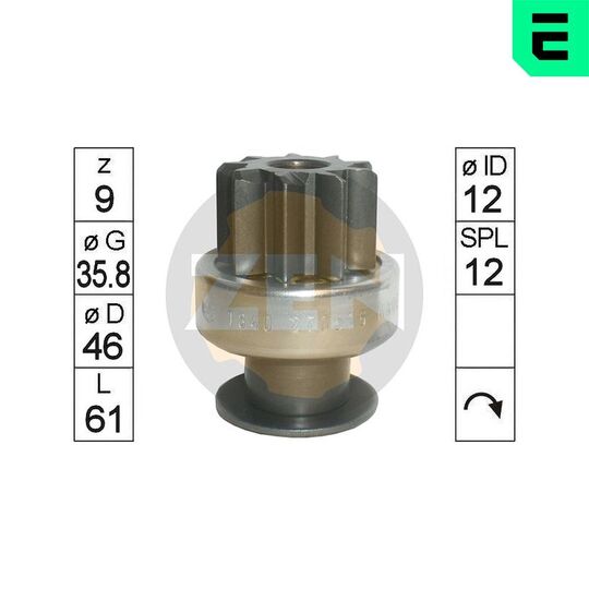 ZN1840 - Frihjulsväxel, startmotor 