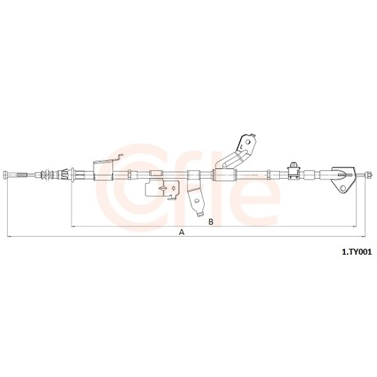 92.1.TY001 - Cable, parking brake 