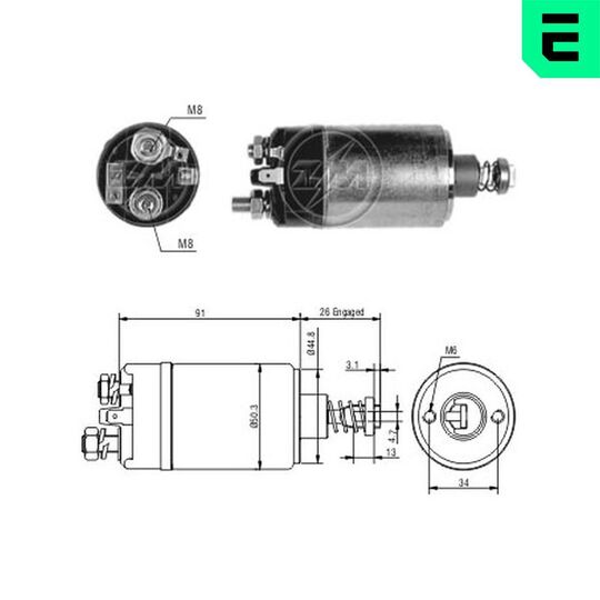 ZM527 - Solenoid, startmotor 