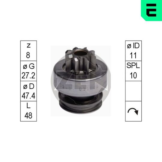 ZN1545 - Frihjulsväxel, startmotor 