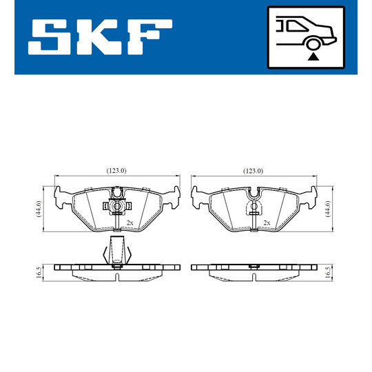 VKBP 90561 - Piduriklotsi komplekt,ketaspidur 