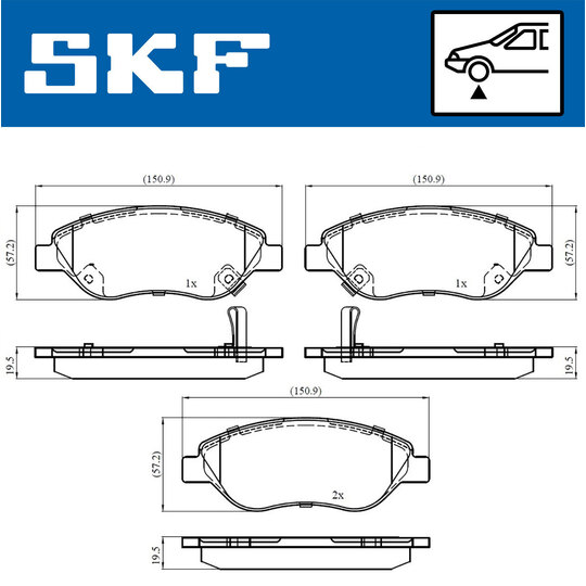 VKBP 80322 A - Bromsbeläggssats, skivbroms 