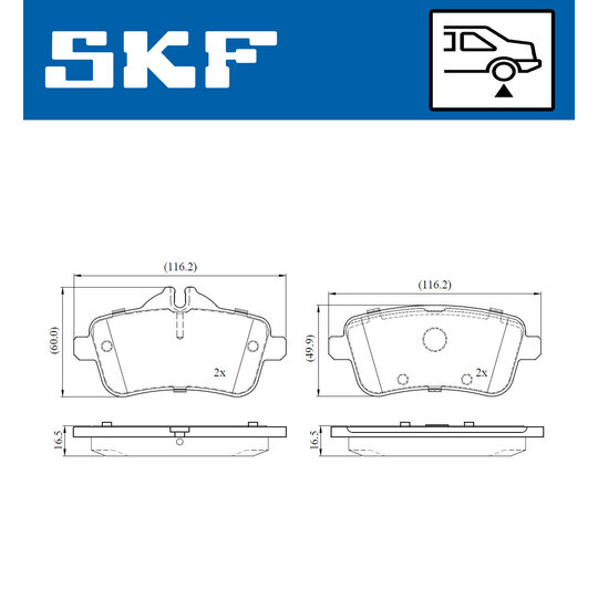 VKBP 90234 - Bromsbeläggssats, skivbroms 