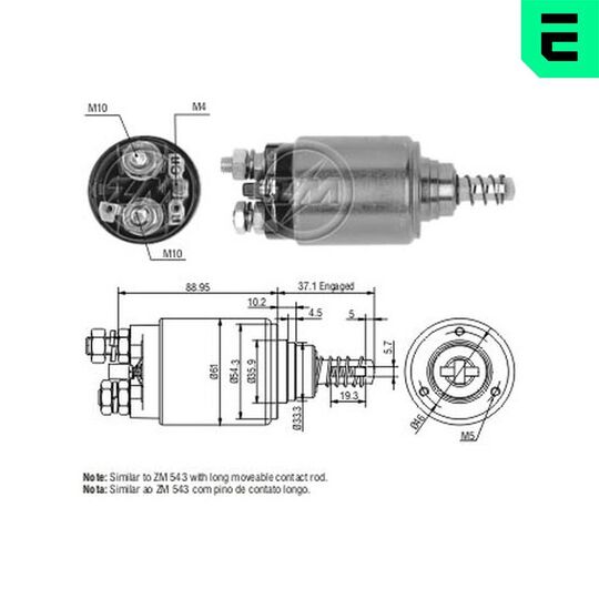 ZM1731 - Solenoid, startmotor 