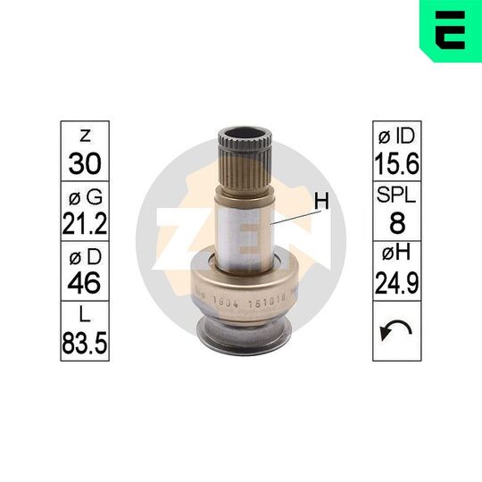 ZN1904 - Freewheel Gear, starter 