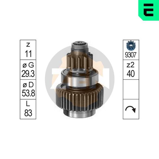 ZN0750 - Freewheel Gear, starter 